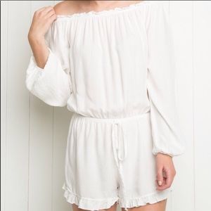 White Brandy Melville Off the Shoulder Romper!!